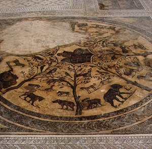 Wilde dieren, Romeins mozaïek uit het Huis van Orpheus, 3e eeuw n.Chr.